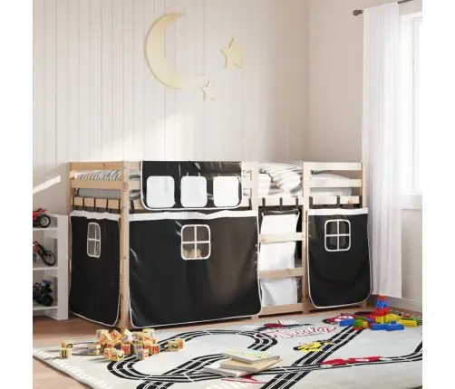 Narivoodi Kardinatega, Valge/Must, 90X200 cm Männipuit