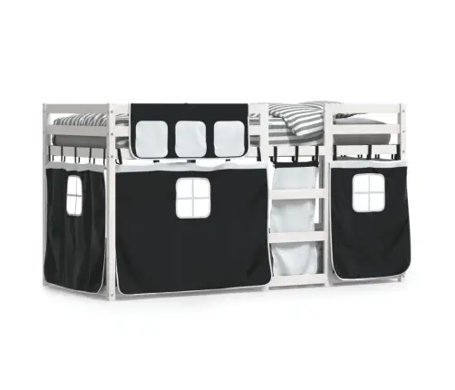 Narivoodi Kardinatega, Valge/Must, 90X200 cm Männipuit