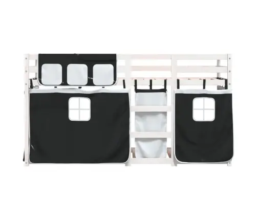 Narivoodi Kardinatega, Valge/Must, 90X200 cm Männipuit