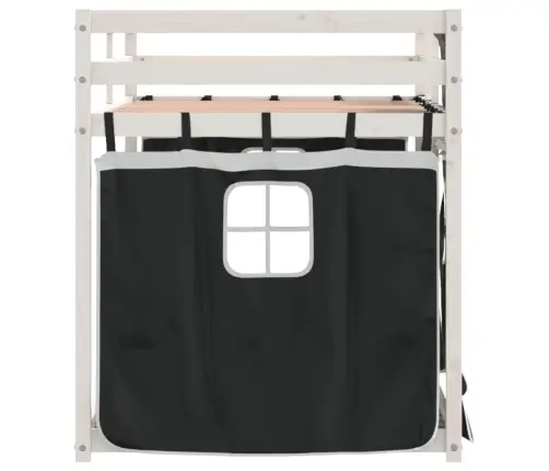 Narivoodi Kardinatega, Valge/Must, 90X190 cm Männipuit