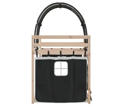 Narivoodi Kardinatega, Valge/Must, 90X200 cm Männipuit