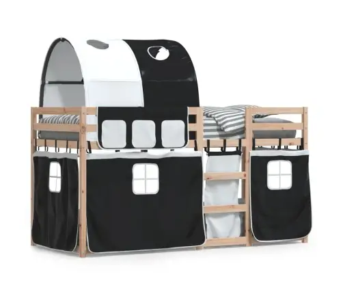 Narivoodi Kardinatega, Valge/Must, 90X200 cm Männipuit