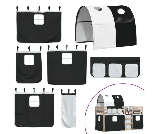 Narivoodi Kardinatega, Valge/Must, 90X200 cm Männipuit