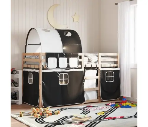 Narivoodi Kardinatega, Valge/Must, 90X200 cm Männipuit