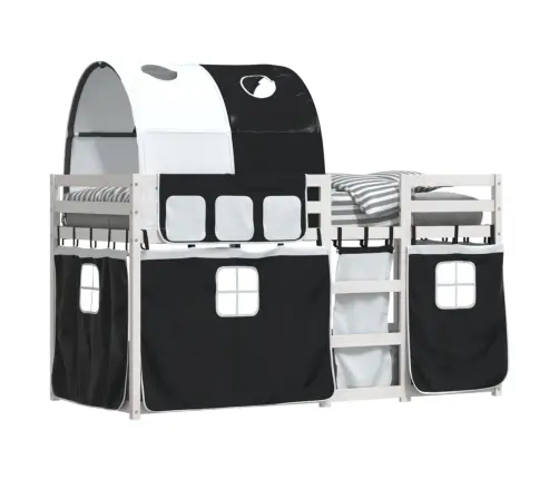 Narivoodi Kardinatega, Valge/Must, 90X190 cm Männipuit