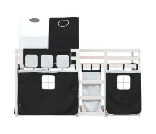 Narivoodi Kardinatega, Valge/Must, 90X190 cm Männipuit