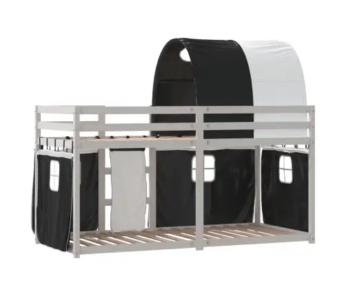 Narivoodi Kardinatega, Valge/Must, 90X190 cm Männipuit