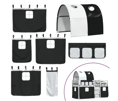 Narivoodi Kardinatega, Valge/Must, 90X190 cm Männipuit