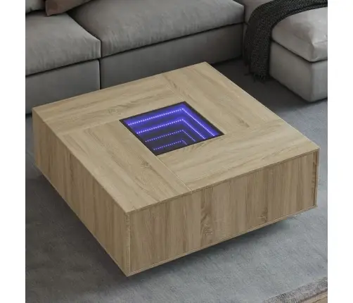 Kafijas Galdiņš Ar Led, Ozola Krāsa, 100X100X40 Cm Vidaxl