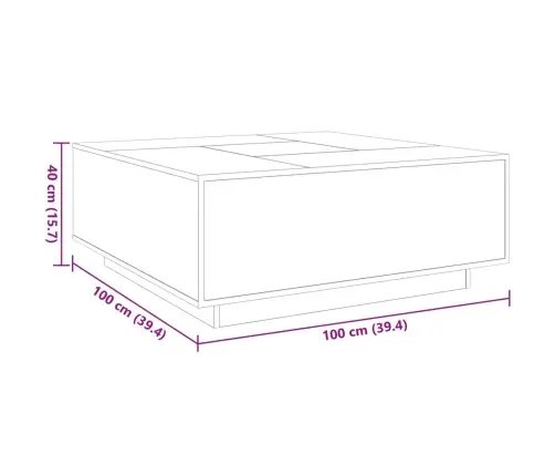 Kafijas Galdiņš Ar Led, Brūna Ozola , 100X100X40 Cm Vidaxl