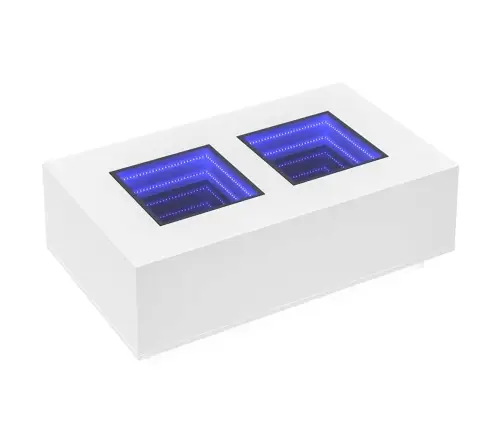Kafijas Galdiņš Ar Led, Balts, 116X69X40 Cm Vidaxl