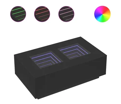 Kavos Staliukas Su Infinity Led, Juodas, 116X69X40Cm