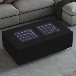Kafijas Galdiņš Ar Led, Melns, 116X69X40 Cm Vidaxl