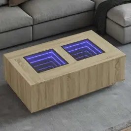 Kafijas Galdiņš Ar Led, Ozola Krāsa, 116X69X40 Cm Vidaxl