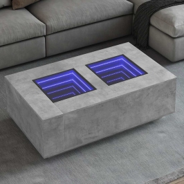 Kafijas Galdiņš Ar Led, Betona Pelēks, 116X69X40 Cm Vidaxl