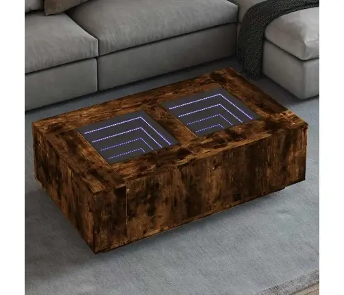 Kavos Staliukas Su Infinity Led, Dūminio Ąžuolo, 116X69X40Cm