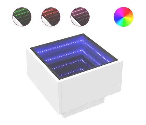 Naktinis Staliukas Su Infinity Led, Baltas, 40X40X30Cm