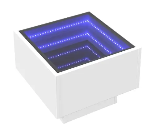 Naktinis Staliukas Su Infinity Led, Baltas, 40X40X30Cm