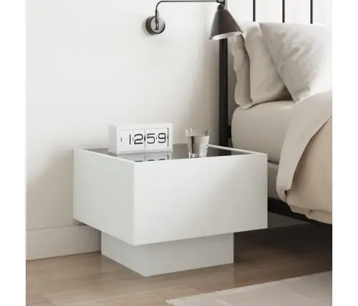 Naktinis Staliukas Su Infinity Led, Baltas, 40X40X30Cm