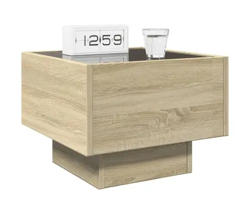 Naktsgaldiņš Ar Led, Sonomas Ozolkoka, 40X40X30 Cm Vidaxl