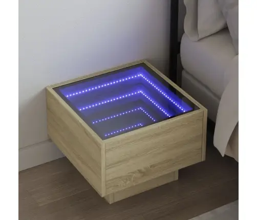 Naktsgaldiņš Ar Led, Sonomas Ozolkoka, 40X40X30 Cm Vidaxl