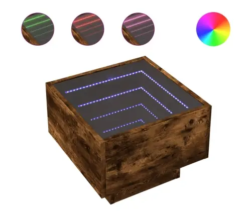 Naktsgaldiņš Ar Led, Sonomas Ozolkoka, 40X40X30 Cm Vidaxl