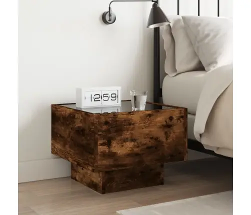 Naktsgaldiņš Ar Led, Sonomas Ozolkoka, 40X40X30 Cm Vidaxl