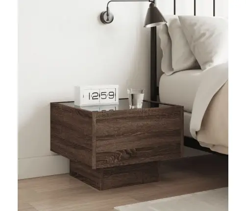 Naktinis Staliukas Su Infinity Led, Rudas Ąžuolo, 40X40X30Cm