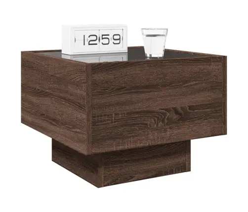 Naktinis Staliukas Su Infinity Led, Rudas Ąžuolo, 40X40X30Cm