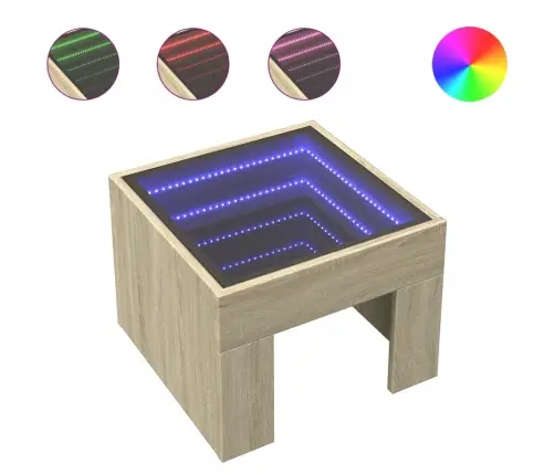 Naktsgaldiņš Ar Led, Sonomas Ozolkoka, 40X40X30 Cm Vidaxl