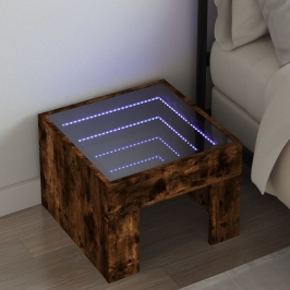 Naktsgaldiņš Ar Led, Sonomas Ozolkoka, 40X40X30 Cm Vidaxl