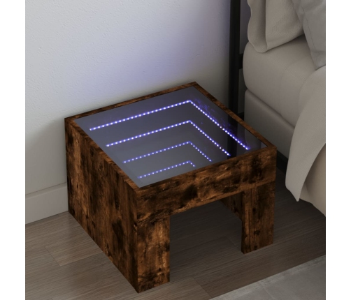 Naktsgaldiņš Ar Led, Sonomas Ozolkoka, 40X40X30 Cm Vidaxl