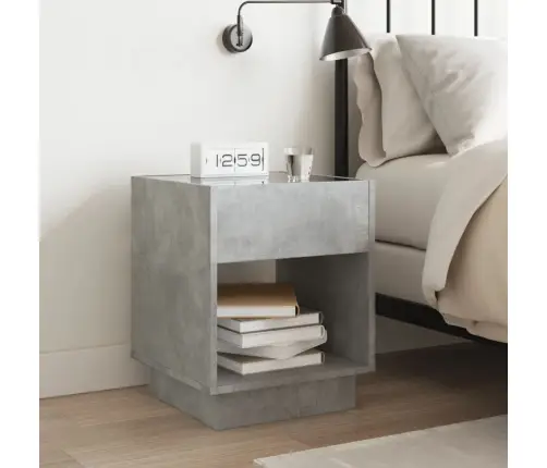 Naktinis Staliukas Su Infinity Led, Betono, 40X40X50Cm