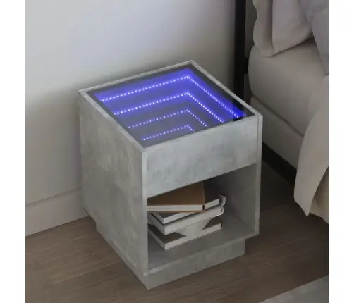 Naktinis Staliukas Su Infinity Led, Betono, 40X40X50Cm