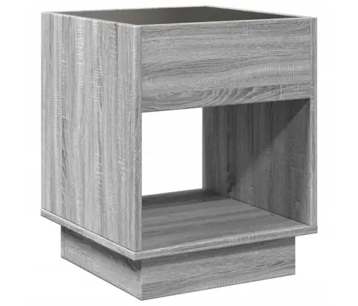 Naktsgaldiņš Ar Led, Pelēka Ozola Krāsa, 40X40X50 Cm Vidaxl