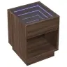 Öökapp Led-Tuledega, Pruun Tamm, 40X40X50 Cm