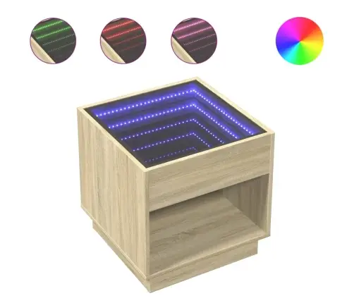Naktsgaldiņš Ar Led, Ozola Krāsa, 50X50X50 Cm Vidaxl