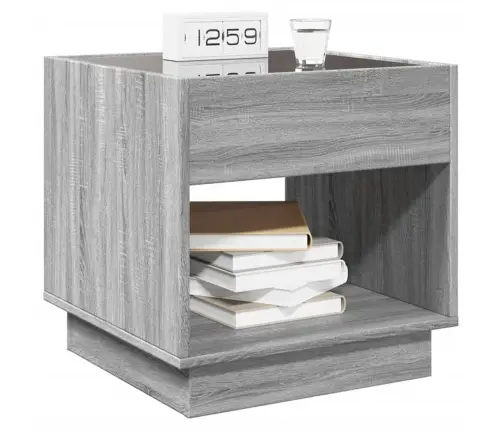 Naktinis Staliukas Su Infinity Led, Pilkas Ąžuolo, 50X50X50Cm