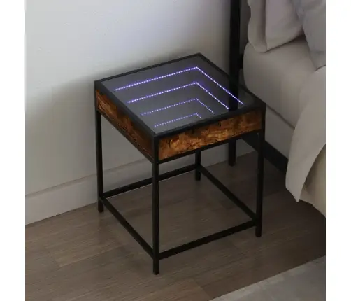 Naktsgaldiņš Ar Led, Sonomas Ozolkoka, 40X40X51 Cm Vidaxl