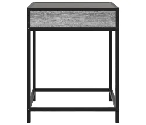 Naktsgaldiņš Ar Led, Pelēka Ozolkoka Krāsa, 40X40X51 Cm Vidaxl