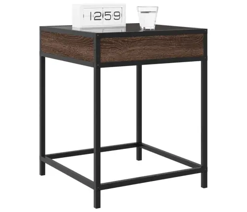 Naktinis Staliukas Su Infinity Led, Rudo Ąžuolo, 40X40X51Cm