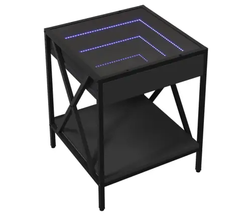 Naktinis Staliukas Su Infinity Led, Juodas, 40X40X49Cm