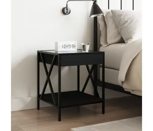 Naktinis Staliukas Su Infinity Led, Juodas, 40X40X49Cm