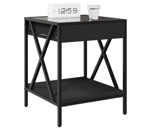 Naktinis Staliukas Su Infinity Led, Juodas, 40X40X49Cm