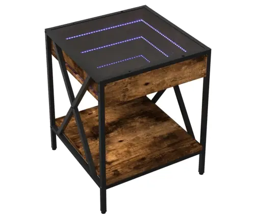 Öökapp Led-Tuledega, Suitsutatud Tamm, 40X40X49 Cm Öökapp Led-Tuledega, Suitsutatud Tamm, 40X40X49 Cm