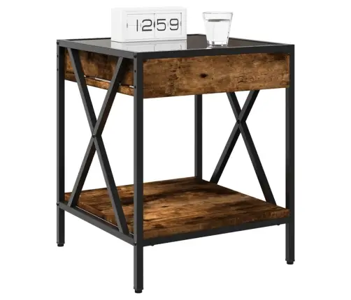 Öökapp Led-Tuledega, Suitsutatud Tamm, 40X40X49 Cm Öökapp Led-Tuledega, Suitsutatud Tamm, 40X40X49 Cm
