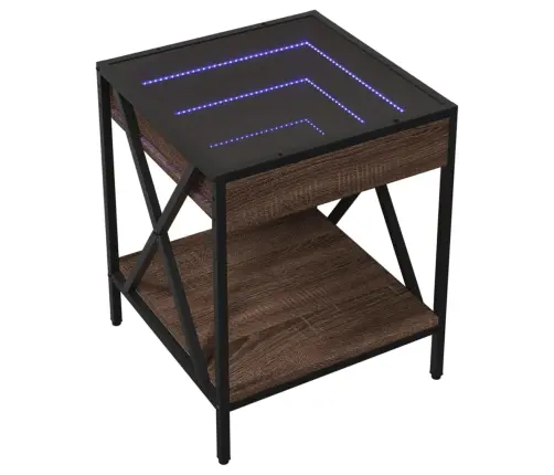 Öökapp Led-Tuledega, Pruun Tamm, 40X40X49 Cm