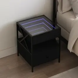 Naktsgaldiņš Ar Led, Melns, 40X40X51 Cm Vidaxl