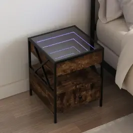Naktsgaldiņš Ar Led, Sonomas Ozolkoka, 40X40X51 Cm Vidaxl