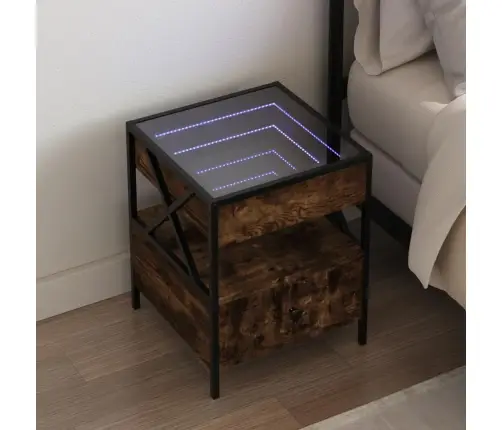 Naktsgaldiņš Ar Led, Sonomas Ozolkoka, 40X40X51 Cm Vidaxl
